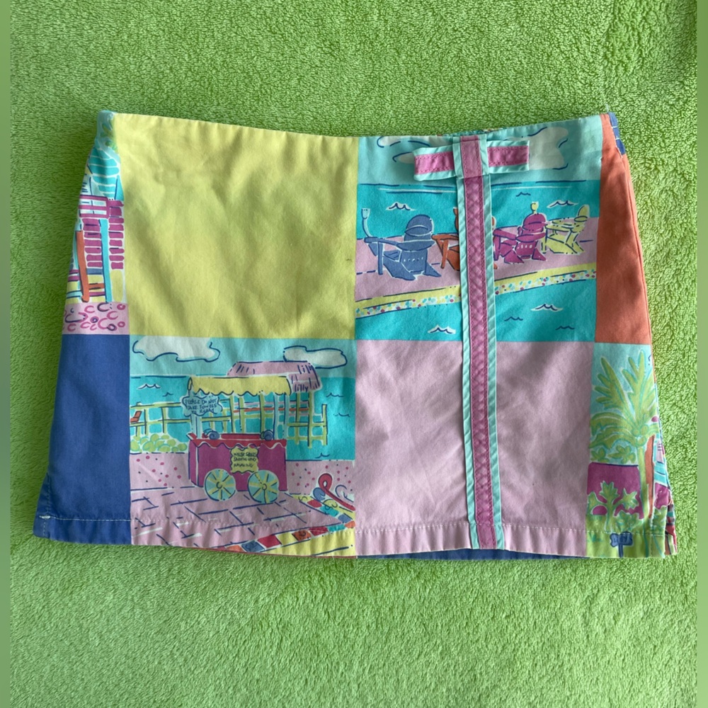 LILLY PULITZER classic patchwork skort Size 2T ribbon detail Vintage style